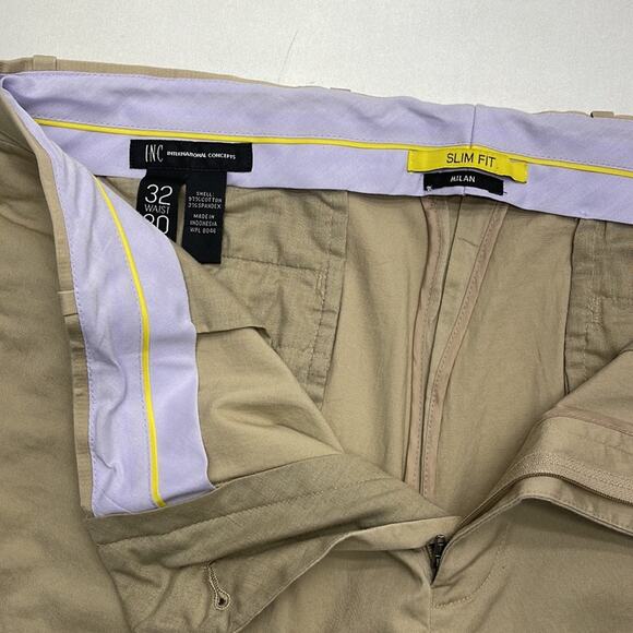 INC Men’s 32 x 30 MILAN Slim Fit Flat Front Khaki Pant - Picture 4 of 4